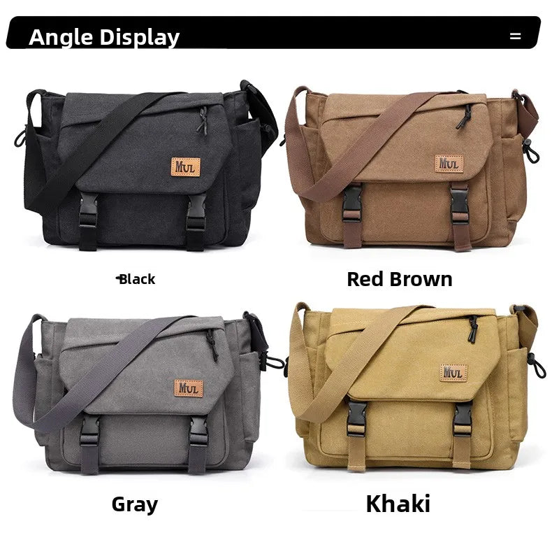 Men's Casual Crossbody Bag Large Capacity Single Shoulder Bag Commuter Mailman Bag Lightweight Leisure Backpack for Business