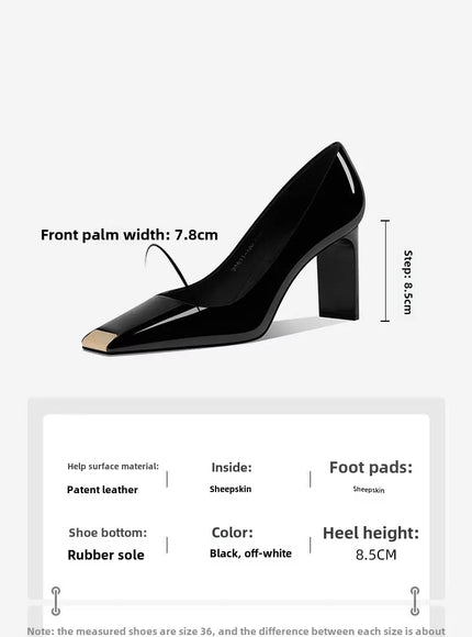 Women Heel Solid Leather Popular Ladies Working Pumps