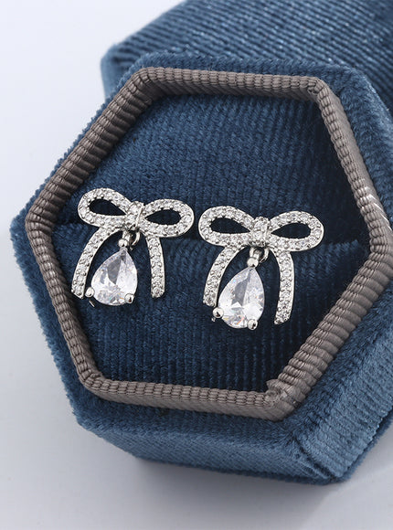 Stylish 925 Silver Plated Women's Earrings Exquisite Butterfly Zircon Jewelry Anniversary Gift Party Jewelry Christmas Gift