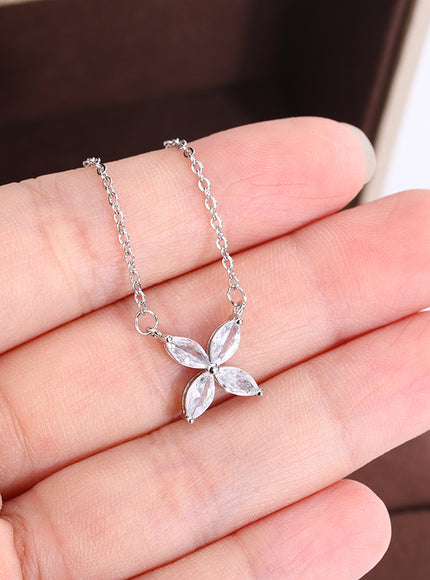 KissIcon S925 Clover Clavicle Necklace - AAA Zircon Sparkle