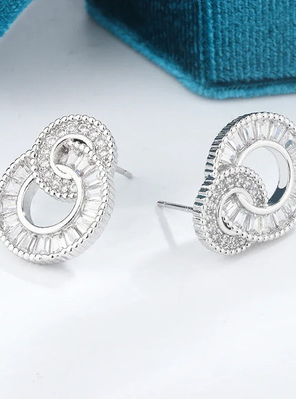 KissIcon Classic 925 Silver Hoop Earrings Zircon Sparkle