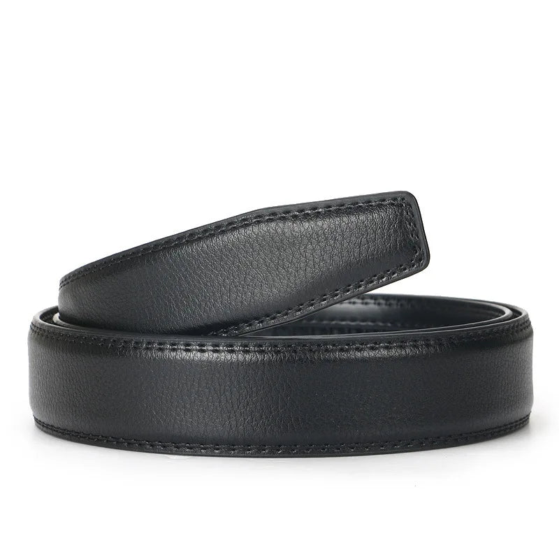 Automatic Buckle Belts for Men High Quality Brown/Black Genuine Leather Belts with Adjustable Ratchet Belt for Men