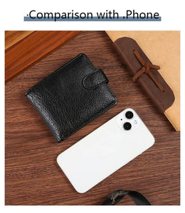 Casual Wallet For Men Leather Short Hasp Man Wallets Durable Coin Pouch Male Slim Bifold Photo ID Card Holders Purse Money Clip