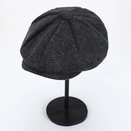 Men's Tweed British Newsboy Hat Herringbone Gatsby Hat Street Hats Octagonal Brim Hat Four Seasons Hip Hop Beret Painter Hat
