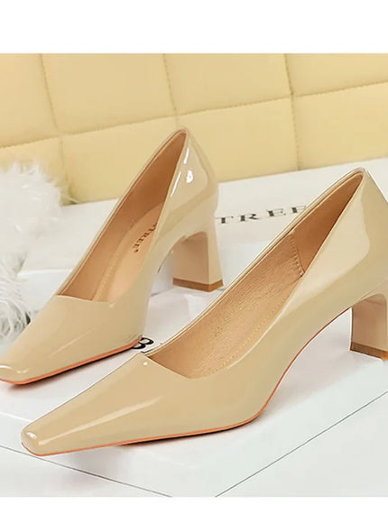 2024 Spring Versatile Fashion Shallow Mouth Patent Leather