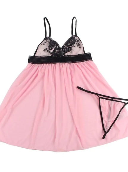 Plus Size Big Size Pink Soft Transparent Mesh Sexy Woman Underwear Lingerie chemise babydoll  Lovely from M-5XL