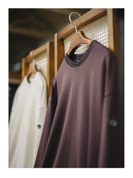 Maden Men's V-Neck T-Shirt Long Sleeve Pullover Solid Color Casual Basic Base Layer For Spring Autumn Soft Breathable Top