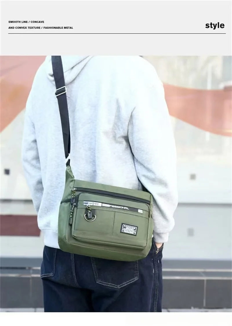 New Mens Crossbody Bag Single Shoulder Bags Big Capacity Multi-Pockets Storage Bag Fashion Handbag Business Crossbody Bags