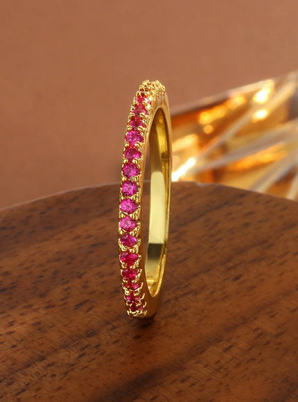 KissIcon 18K Gold Plated Rose Pink Ring Minimalist