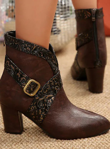 Elegant Buckle Detor Ankle for Women Spring Autumn