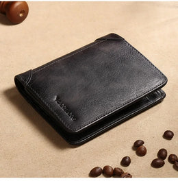 Genuine Leather Wallet for Men RFID Blocking Thin Multifunctional Credit Card Holder Short Money Bag Purse Mens Bifold Wallet