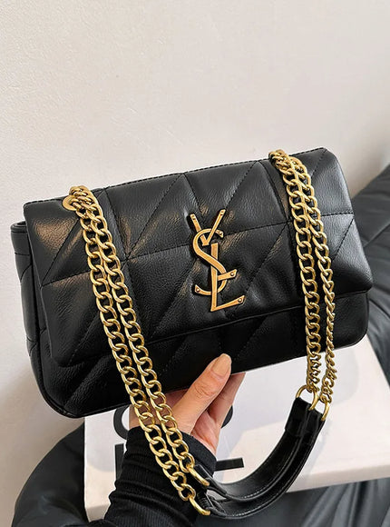 New Xiaoxiangfeng diamond grid chain bag, stylish and versatile, large capacity diagonal span small square bag