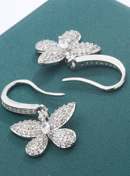 KissIcon Creative Bow Diamond Zircon Earrings - Shine