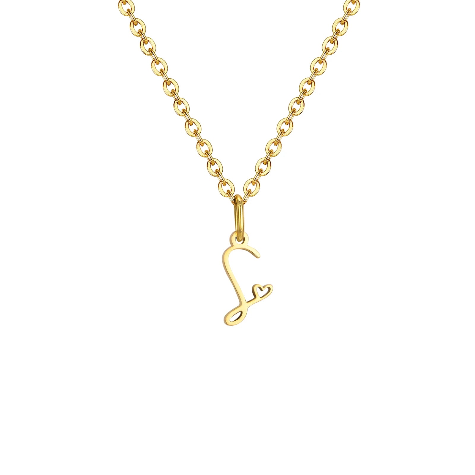 Dainty Heart Initial Necklace for Women, Gold Plated A-Z Letter Pendant, Waterproof Stainless Steel Monogram Jewelry, Personaliz