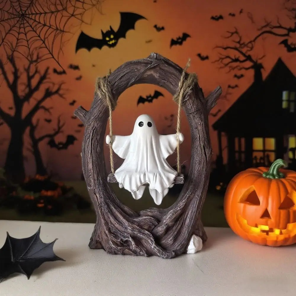 Halloween Themed Halloween Swing Ghost Ornament Handicraft Model Spooky Ghosts Decor Funny Collectible