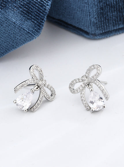 Stylish 925 Silver Plated Women's Earrings Exquisite Butterfly Zircon Jewelry Anniversary Gift Party Jewelry Christmas Gift