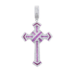 2025 New Cross Pendant for Men Women Full Iced Out Cubic Zircon Hip Hop Necklace Link Chain Fashion Rock Jewelry