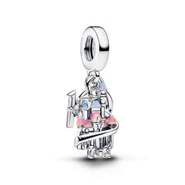 Hot Sale 2026 New Disney 100%925 silver Summer Ocean Series charm Bead Necklace Earrings Women's DIY Fashion Jewellery Gift Best