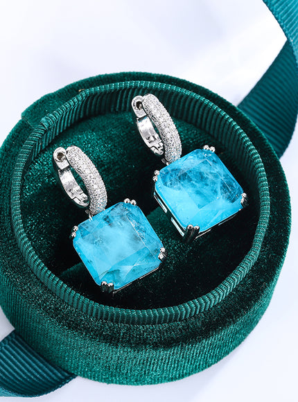 KissIcon Emerald Paraiba Stud Earrings - Sparkling Jewelry