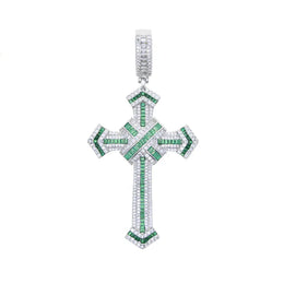 2025 New Cross Pendant for Men Women Full Iced Out Cubic Zircon Hip Hop Necklace Link Chain Fashion Rock Jewelry
