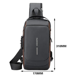 Multifunction Designer Anti-theft USB Shoulder Bag Crossbody Travel Sling Pack Messenger Pack Chest Bag Male Luxury Brand Men
