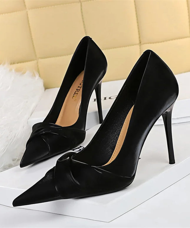 Women Luxury Suede Shallow Mouth Pointed Toe Thin