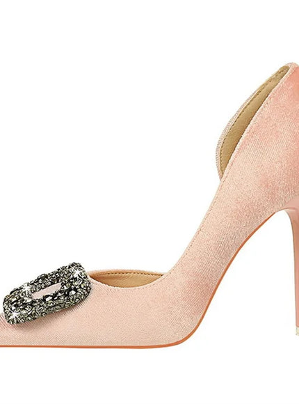 Women Super High Heels Velvet Pumps Shallow Mouth