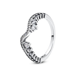 Original 925 Sterling Silver Ring Love Heart Pave CZ Crystal Stackable Rings For Women Wedding Engagement Birthday Gift Jewelry