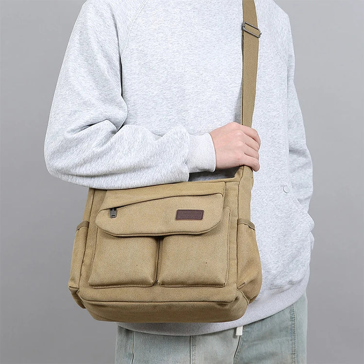 Men's Crossbody Bag, Multi Pocket Design - Large Capacity Shoulder Bag - Outdoor Essentials, Functional Storage, City Commuters