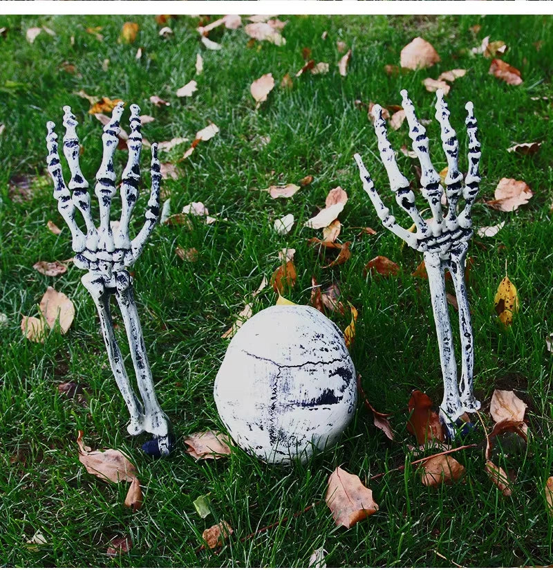 Halloween Decorations Scary Props Realistic Skeleton Skull & Hands Halloween Home Decor Yard Prank Festivals Party Supplies