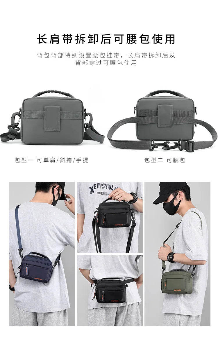 Men's Casual Messenger Bag Outdoor Small Shoulder Bag Multifunctional Travel Waist Bag Hanging Bag Crossbody Bags for Men