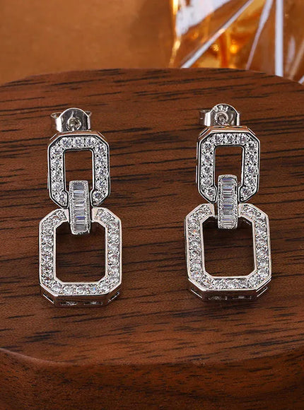 KissIcon Exquisite White Zircon Earrings - Wedding Gift