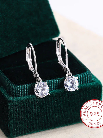 KissIcon Square White Zircon Earring - 925 Silver Plated
