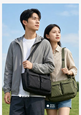 Unisex Casual Slanting Crossbody Bag Large Capacity Black Versatile Commuting Bag for Men And Women Suitable for Daily Use