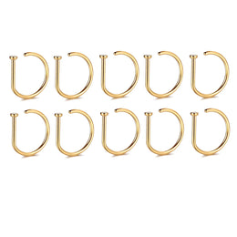 Fake Nose Ring Hoop Lip Labret Ring for Women Non Pierce Hoop Nose Ring  Septum Hoop  Ring Tragus Rook Ring Non Piercing Jewelry