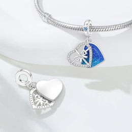 Original Charms Beads 925 Sterling Silver Zircon LOVE Winged Protect Heart Pendant For DIY Necklace Bracelet Fine Jewellery Gift