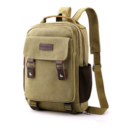Small Mens Backpack Canvas Casual Backpacks for Men 2025 Mini Male School Bag Rucksack Man Multi-function Crossbody Bag Travel