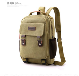 Small Mens Backpack Canvas Casual Backpacks for Men 2025 Mini Male School Bag Rucksack Man Multi-function Crossbody Bag Travel