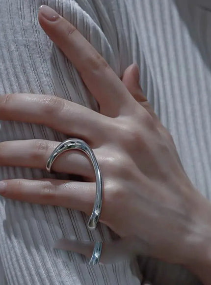 Bfclub Silver Geometric Ring – Handmade Gift