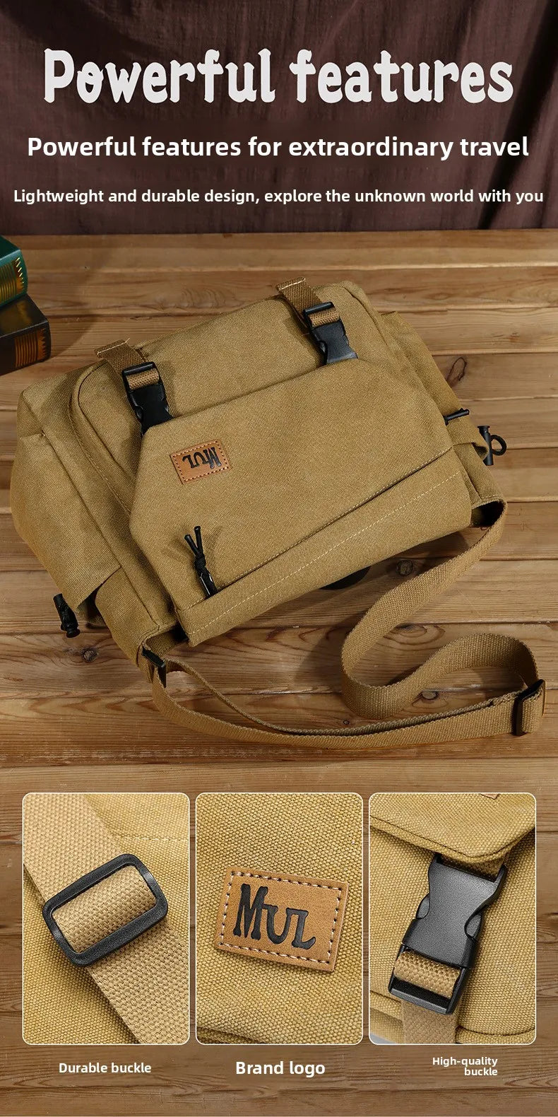 Men's Casual Crossbody Bag Large Capacity Single Shoulder Bag Commuter Mailman Bag Lightweight Leisure Backpack for Business