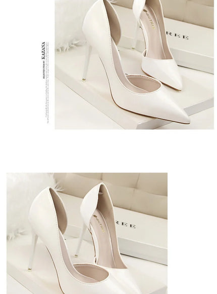 Candy Color Patent Leather Shallow Mouth Pointed Toe