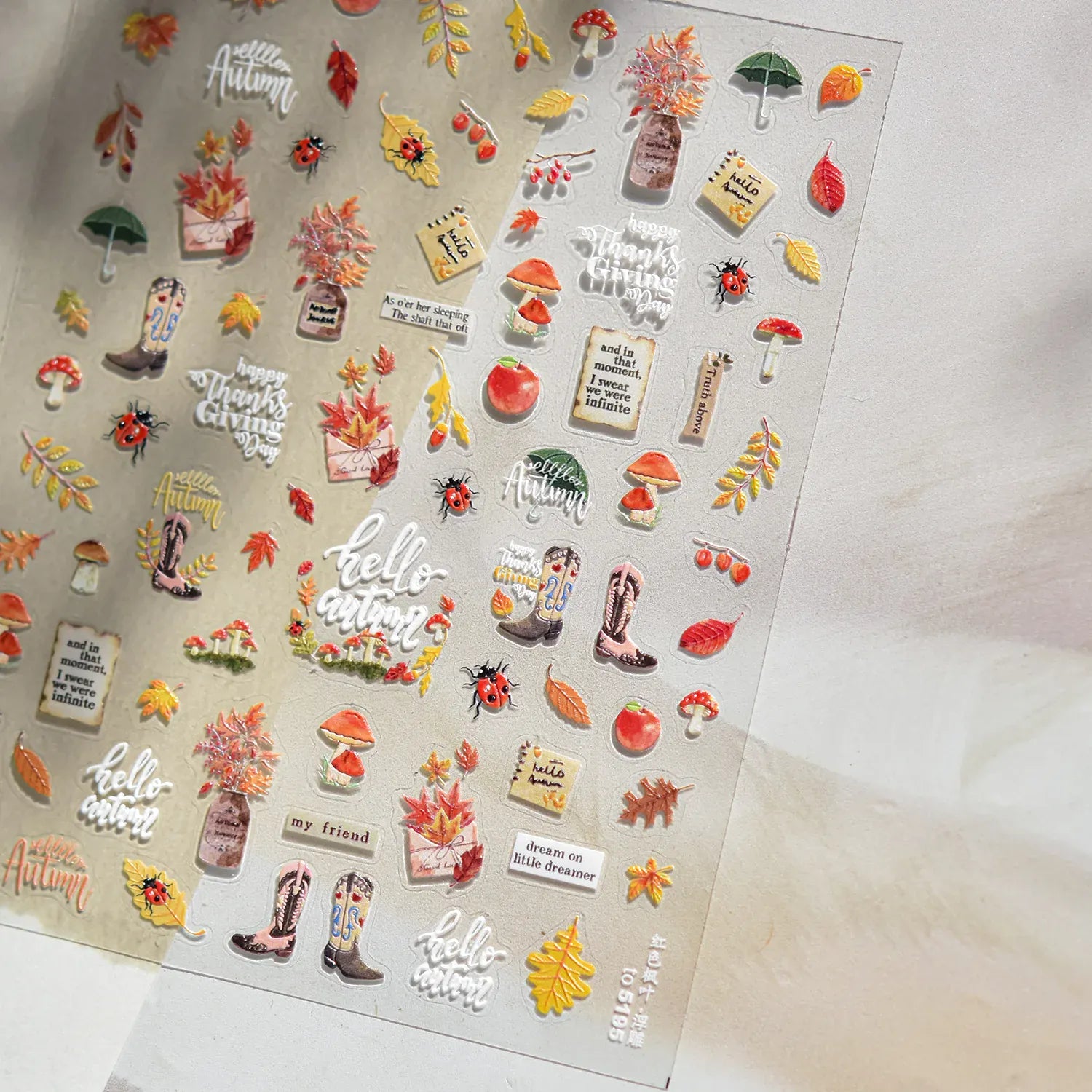 Cute Halloween 5D Nail Art Sticker Ghosts Spooky Spider Webs Evil Pumpkin Faces Festive Balloons Floral Stars Fun Scary Decals
