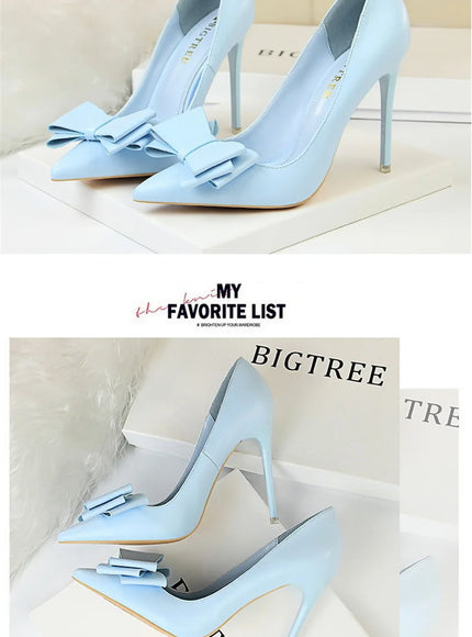 Fashion Sweet Women High Heel Shoes Blue Yellow