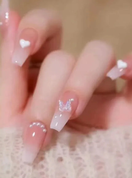 KissICON [KissIcon] Pink Press On Nails - Reusable Acrylic