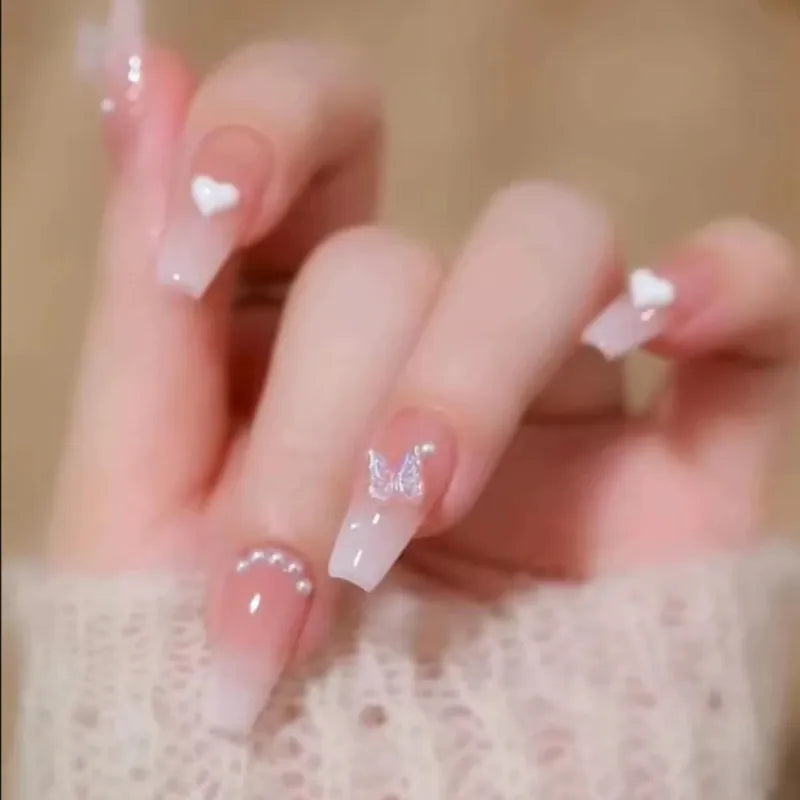 KissICON [KissIcon] Pink Press On Nails - Reusable Acrylic
