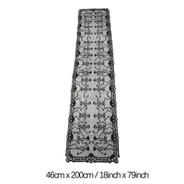 Halloween Table Runner Tablecloth Spider Web Halloween Black Fireplace Mantel Cover for Home Party Halloween Decoration