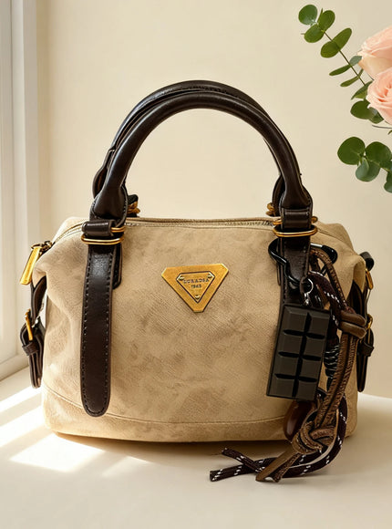 Retro casual women's single-shoulder leather handbag, handmade leather crossbody bag