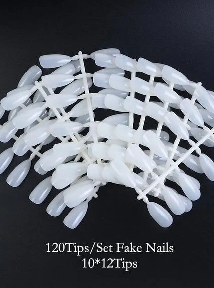 KissIcon Almond False Nails Set - Natural Transparent