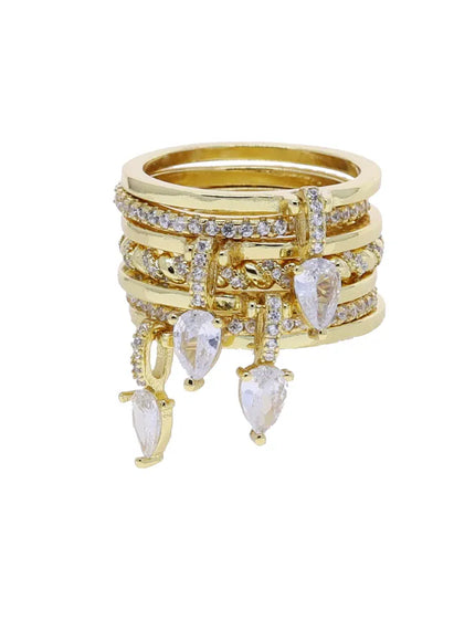 Kissicon Bling CZ Multi Stacking Ring – Hypoallergenic