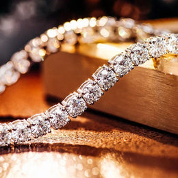 D VVS1 Moissanite Tennis Bracelet Original s925 Sterling Silver Plated 18k White Gold with GRA Necklace for Women Man